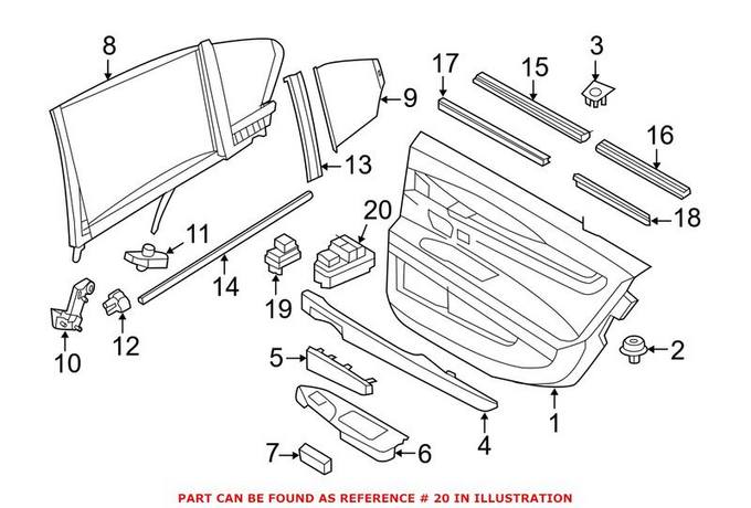 BMW Door Window Switch - Front Driver Left 61319241903